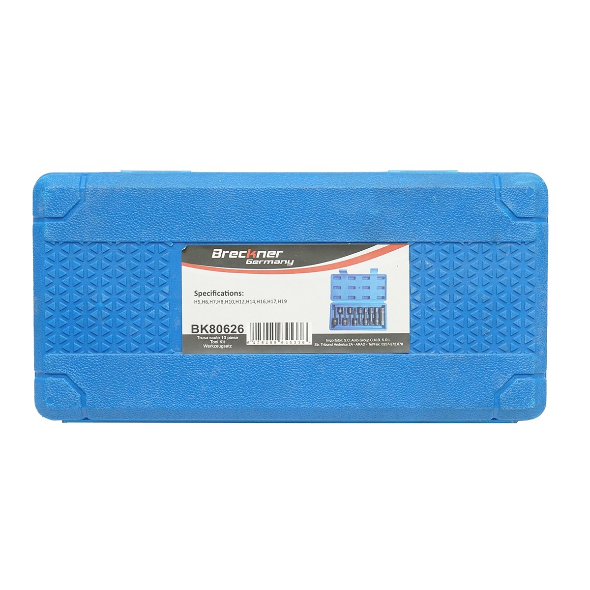 Trusa chei tubulare de impact hex cu profil torx 10 piese Breckner Germany